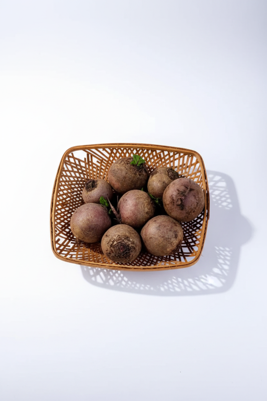 Modern flat lay beetroot product image