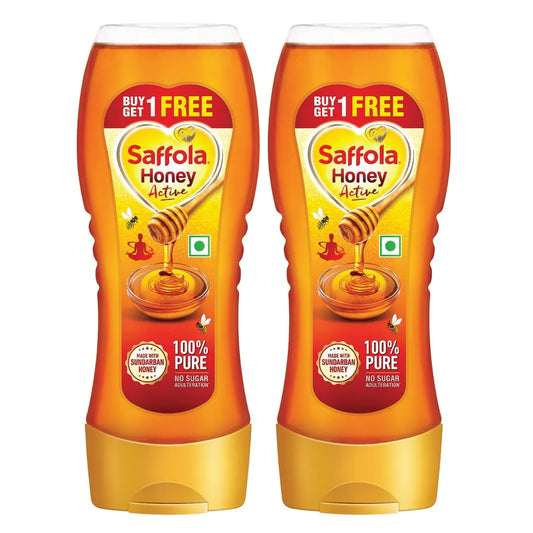 Saffola Honey Active Squeezy, 2x350 gm (Buy 1 Get 1 Free)