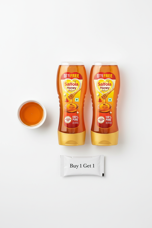 Saffola Honey Active Flat Lay Display