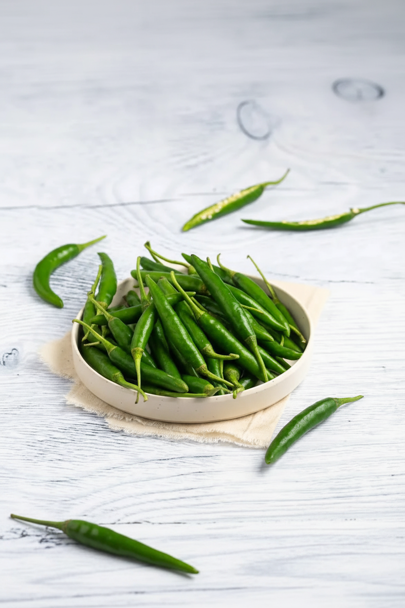 Fresh Green Chilies Product Photo