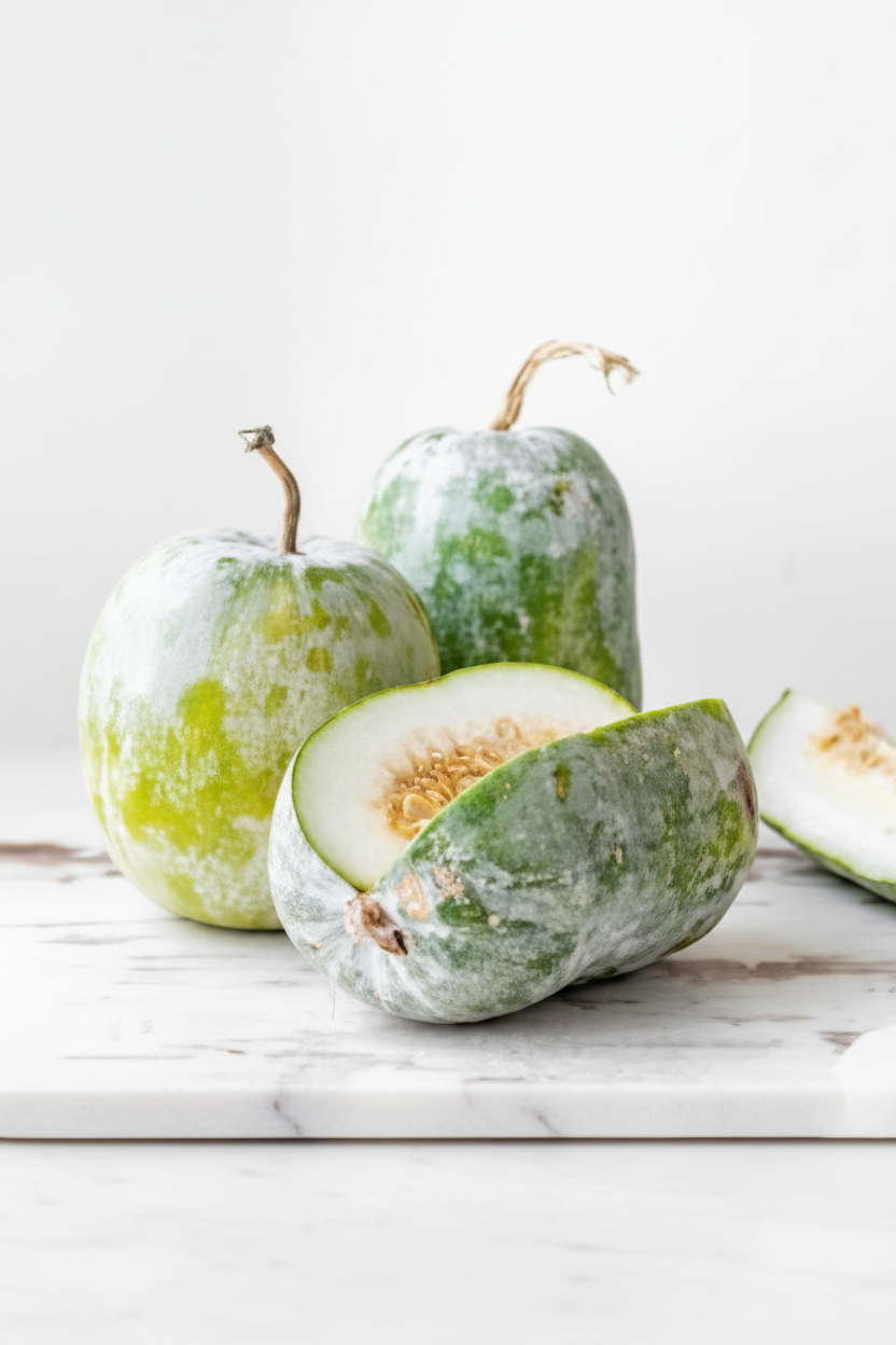 High-quality portrait e-commerce image of green squash
