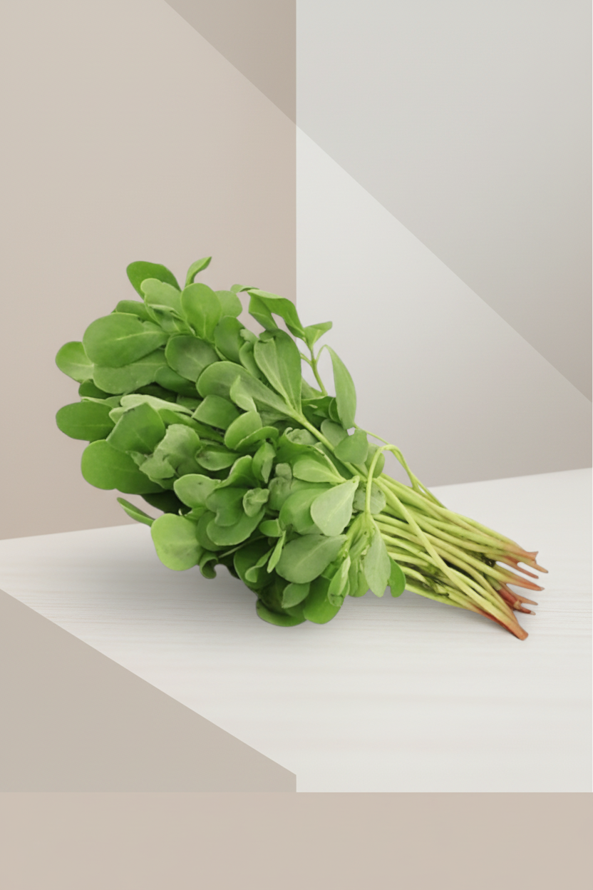 Premium methi with Korean market aesthetic background