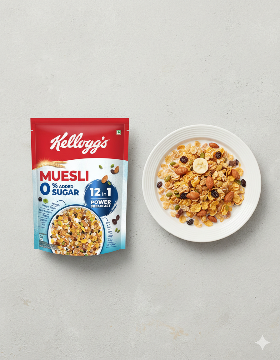 Kellogg's with 0% Added Sugar Muesli 500g