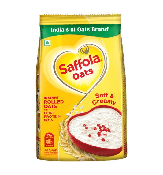 Saffola Oats | Delicious Creamy Oats | 100% Natural | High Protein & Fibre | Healthy Cereal 1 kg