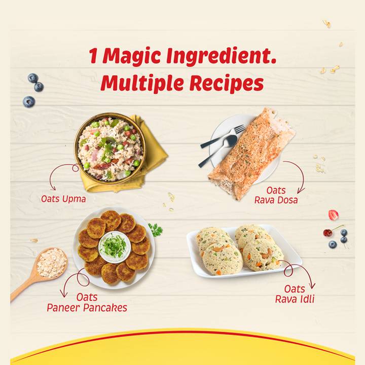 Saffola Oats | Delicious Creamy Oats | 100% Natural | High Protein & Fibre | Healthy Cereal 1 kg