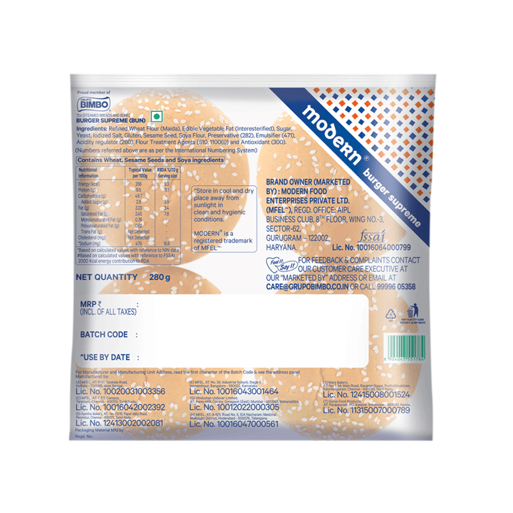 Modern Burger Bun 280g