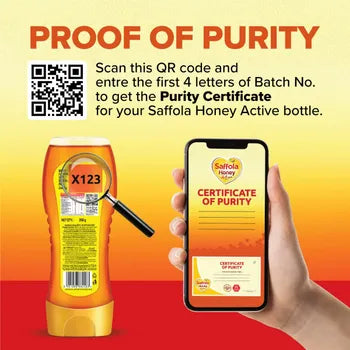 Saffola Honey Active Squeezy, 2x350 gm (Buy 1 Get 1 Free)