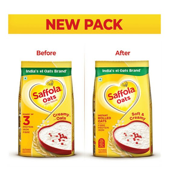 Saffola Oats | Delicious Creamy Oats | 100% Natural | High Protein & Fibre | Healthy Cereal 1 kg